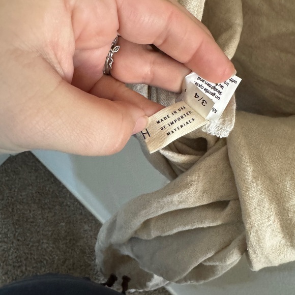 Linen Hackwith Cream Tie-Front Blouse - Picture 2 of 4